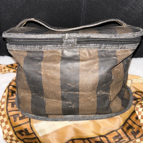 Fendi | Vintage Pequin Collapsible Zippered Makeup Vanity Case Bag - Picture 4 of 12